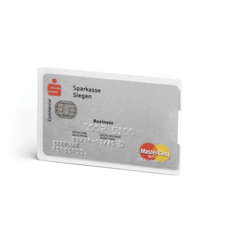 Tasca porta carte di credito DURABLE RFID SECURE CONFEZIONE RETAIL trasparente 54x86mm  conf. 3 - 890319